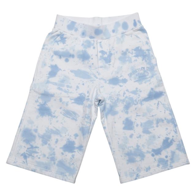 ディオール タイダイ柄 パンツ ハーフパンツ サイズ：10 ホワイト ライトブルー コットン ポリウレタン レディース Dior 【中古】