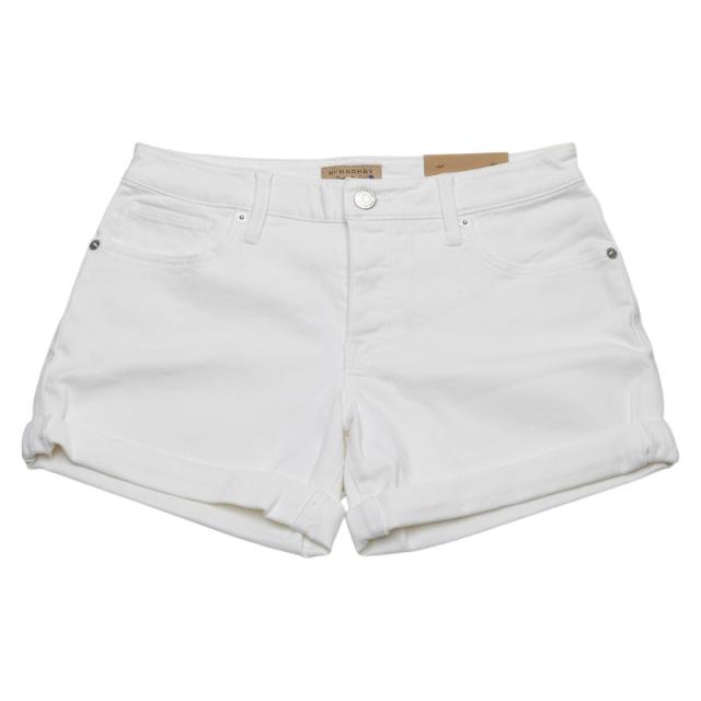 バーバリー ショートパンツ ローライズ サイズ：W26 ホワイト コットン レディース BURBERRY 【中古】