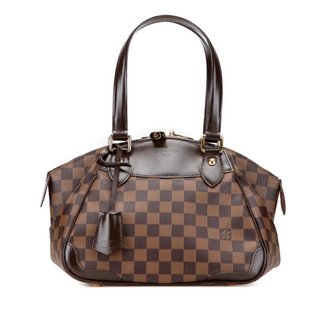 ルイ ヴィトン ダミエ ヴェローナPM ハンドバッグ N41117 ブラウン PVC レザー レディース LOUIS VUITTON 【中古】