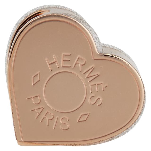 エルメス MINI COUR ミニ クー ハート モチーフ ツイリーリング スカーフリング ピンク ゴールド メッキ レディース HERMES 【中古】