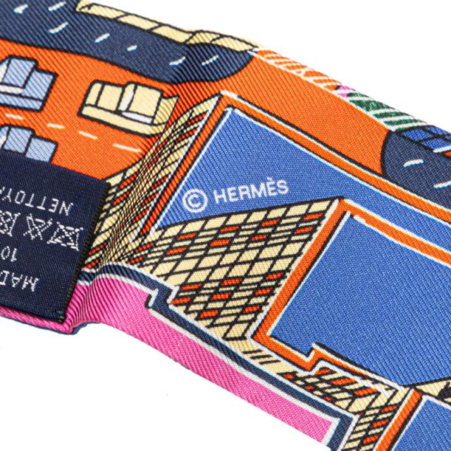 エルメス ツイリー PANTIN CITY パンタンシティ スカーフ オレンジ