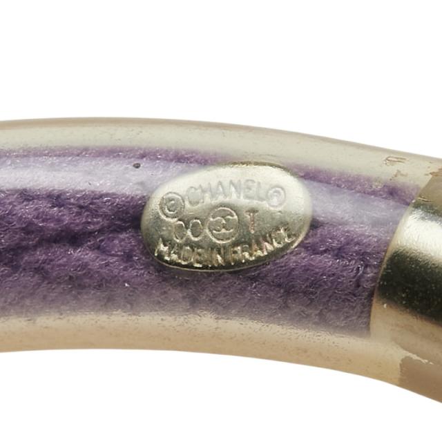 シャネル ロゴチューブ スポーツライン ブレスレット パープル ゴールド ビニール メッキ レディース CHANEL 【中古】 シャネル ロゴチューブ スポーツライン ブレスレット パープル