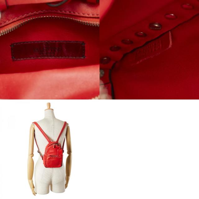 ヴァレンティノ ロックスタッズ リュック バックパック レッド レザー レディース VALENTINO 【中古】_9