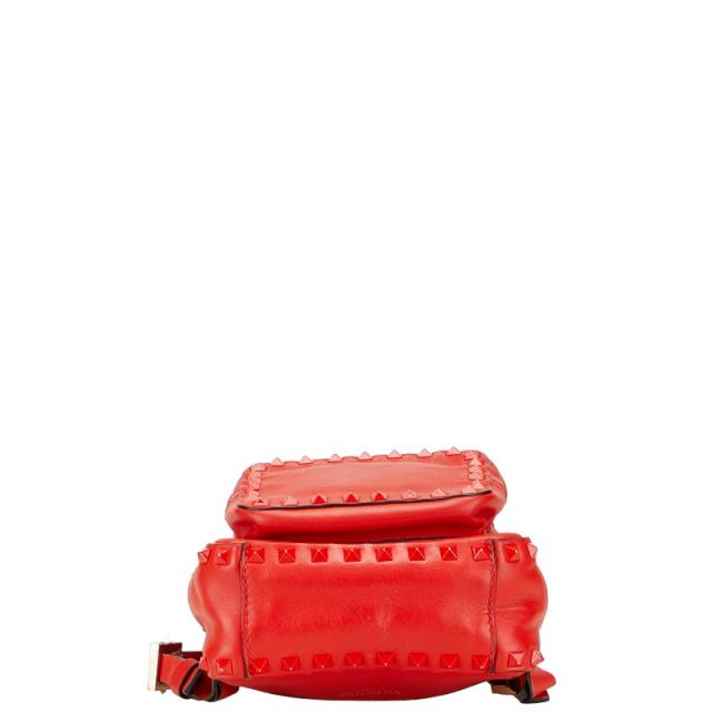 ヴァレンティノ ロックスタッズ リュック バックパック レッド レザー レディース VALENTINO 【中古】_2