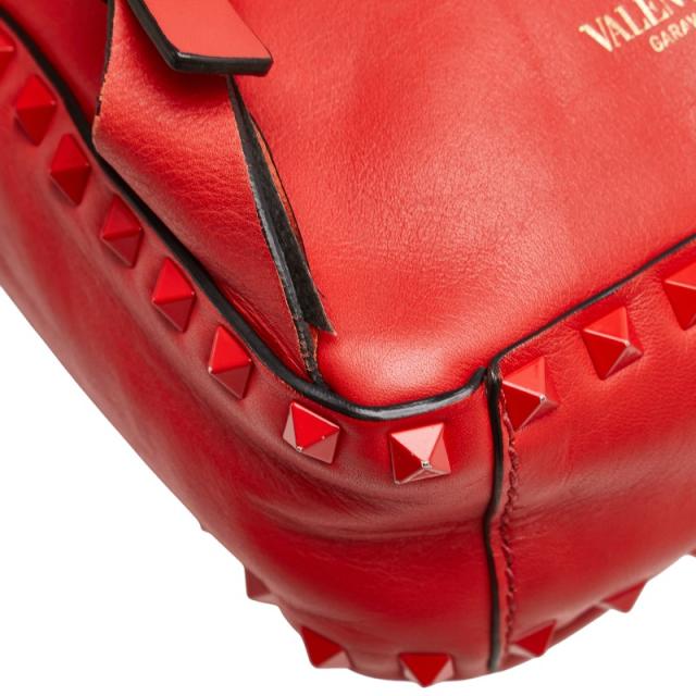 ヴァレンティノ ロックスタッズ リュック バックパック レッド レザー レディース VALENTINO 【中古】_3