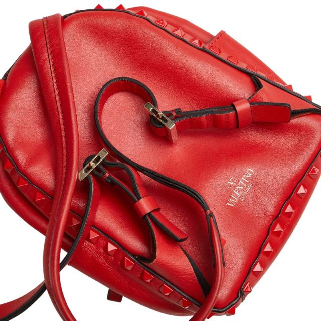 ヴァレンティノ ロックスタッズ リュック バックパック レッド レザー レディース VALENTINO 【中古】_7