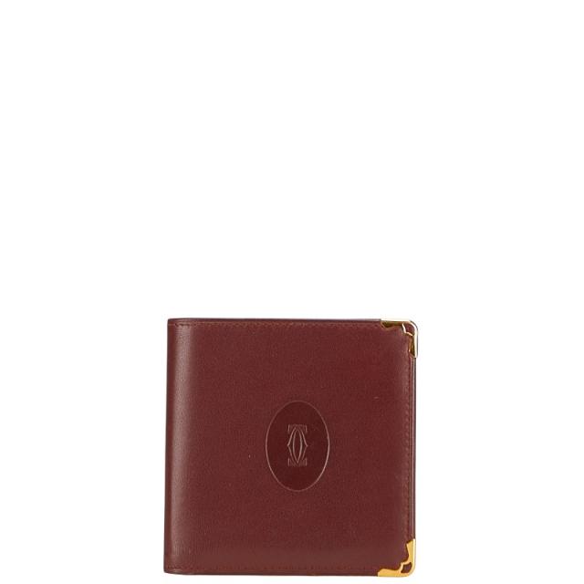 Cartier 赤 二つ折り財布 Cartier ワインレッド 二つ折り財布