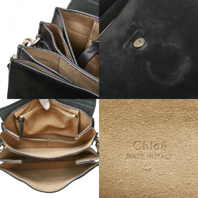 クロエ フェイ ミディアム ショルダーバッグ ブラック ベージュ