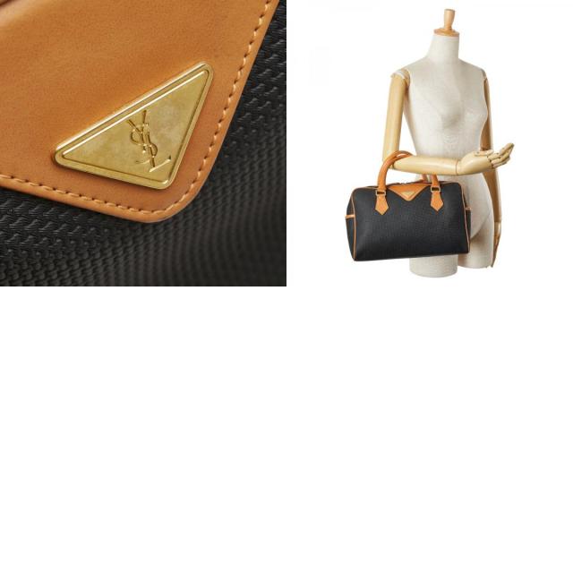 サンローラン ミニボストンバッグ ハンドバッグ ブラック ブラウン PVC レザー レディース SAINT LAURENT 【中古】_9