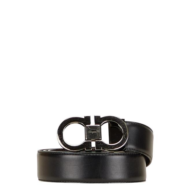 サルヴァトーレフェラガモ ガンチーニ リバーシブル ベルト ブラック ブラウン レザー メンズ Salvatore Ferragamo 【中古】