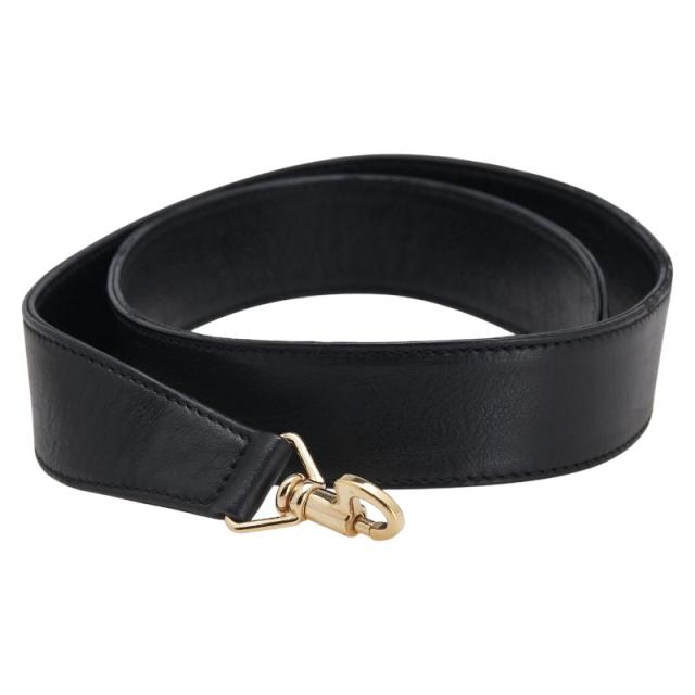 グッチ ショルダーストラップ ブラック ゴールド レザー レディース GUCCI 【中古】