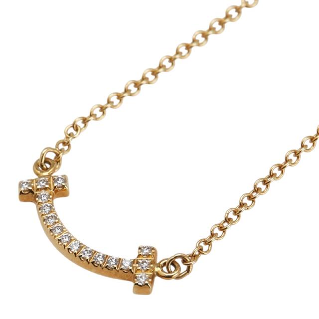 ティファニー Tスマイルネックレス スモール Ꮶ18 イエローゴールド