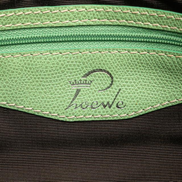 ロエベ リピートアナグラム トートバッグ ハンドバッグ グリーン キャンバス レザー レディース LOEWE 【中古】_8