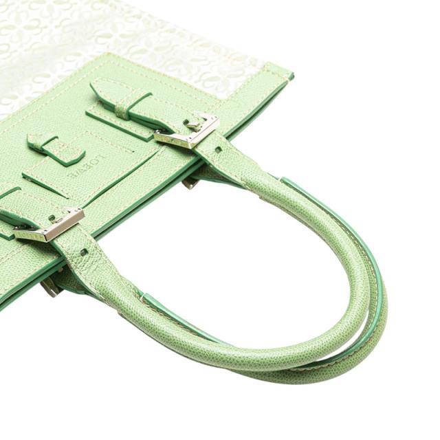 ロエベ リピートアナグラム トートバッグ ハンドバッグ グリーン キャンバス レザー レディース LOEWE 【中古】_5
