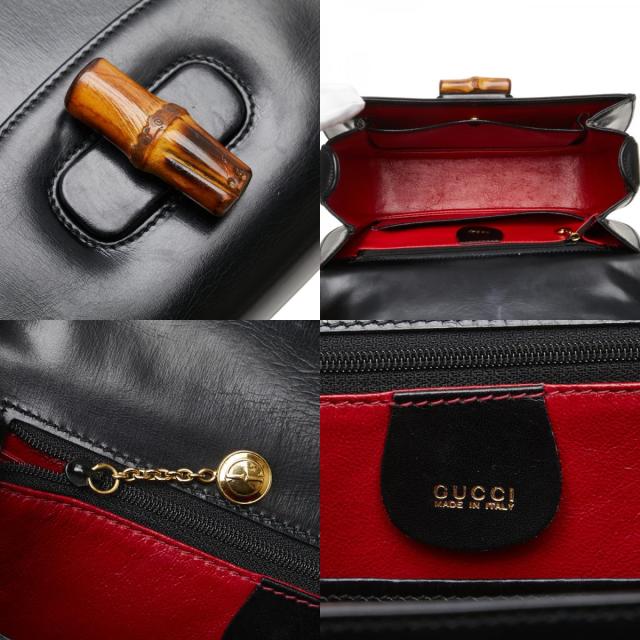 【GUCCI】グッチ バンブー ハンドバッグ レディース 黒　レザー GUCCI（グッチ） バンブー 2WAYバッグ トートバック ハンドバッグ