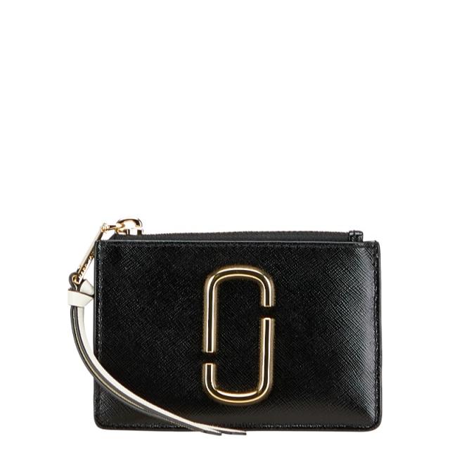 マークジェイコブス ザ スナップショット ケース フラグメントケース ブラック グレー ホワイト レザー MARC JACOBS 【中古】