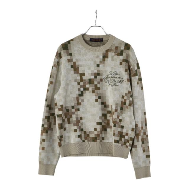 お値下げ　LOUIS VUITTON マルチカラー チェックニット Luis ニット マルチカラー ルイス お値下げ LOUIS VUITTON マルチ