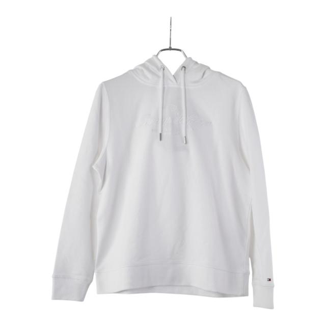 トミーヒルフィガー パーカー プルオーバー サイズ:S ホワイト コットン レディース TOMMY HILFIGER 【中古】