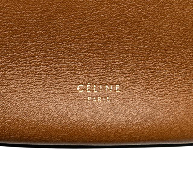 セリーヌ ロゴ クラスプバケット ショルダーバッグ ブラウン レザー レディース CELINE 【中古】_5