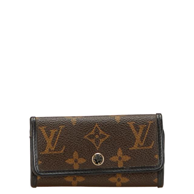 ルイ ヴィトン モノグラムマカサー ミュルティクレ6 キーケース 6連 M60165 ブラウン ブラック PVC レザー LOUIS VUITTON 【中古】