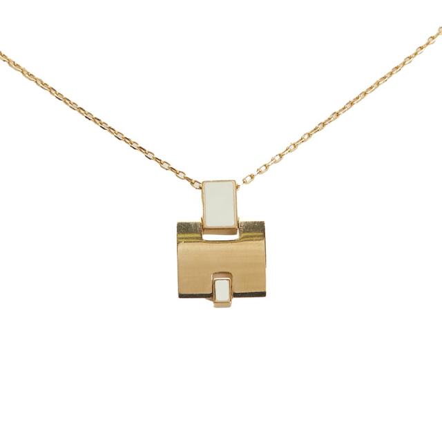 エルメス アイリーン ネックレス ゴールド ホワイト メッキ レディース HERMES 【中古】