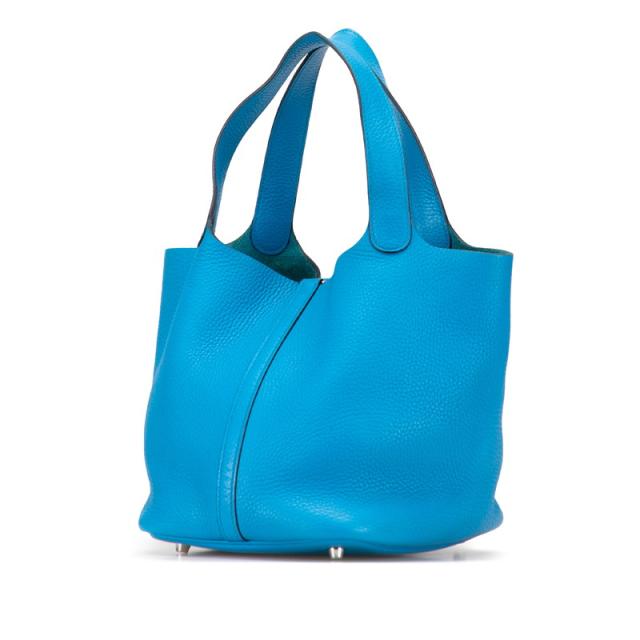 エルメス ピコタンロックMM ハンドバッグ ブルー系 シルバー金具 トリヨンクレマンス レディース HERMES 【中古】_1