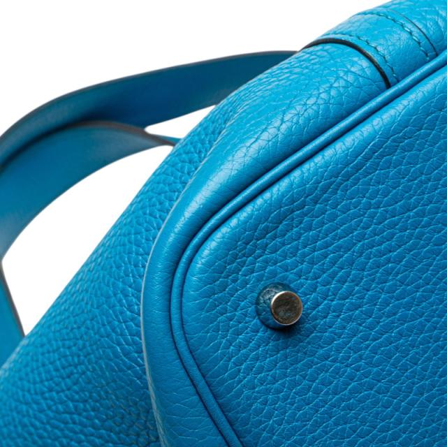 エルメス ピコタンロックMM ハンドバッグ ブルー系 シルバー金具 トリヨンクレマンス レディース HERMES 【中古】_4