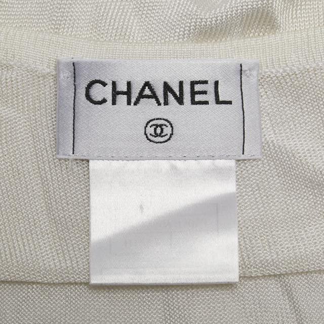 シャネル ショート キャミソール オフホワイト レーヨン レディース