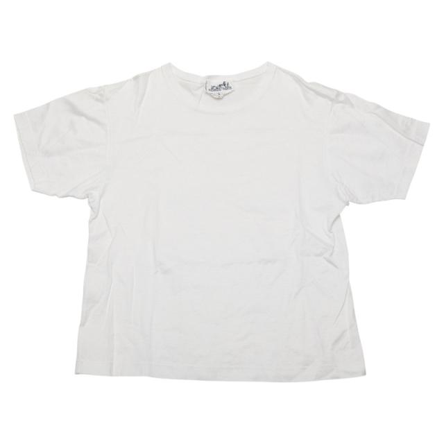 エルメス 半袖Tシャツ 無地 サイズ:S ホワイト コットン レディース HERMES 【中古】