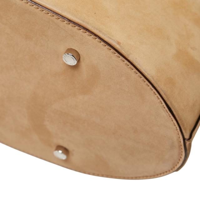 ブルガリ ハンドバッグ ショルダーバッグ 2WAY ベージュ ヌバック