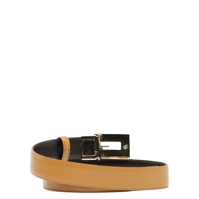 グッチ Gバックル ベルト サイズ:75/30 036 1766 ブラウン シルバー レザー メタル レディース GUCCI 【中古】
