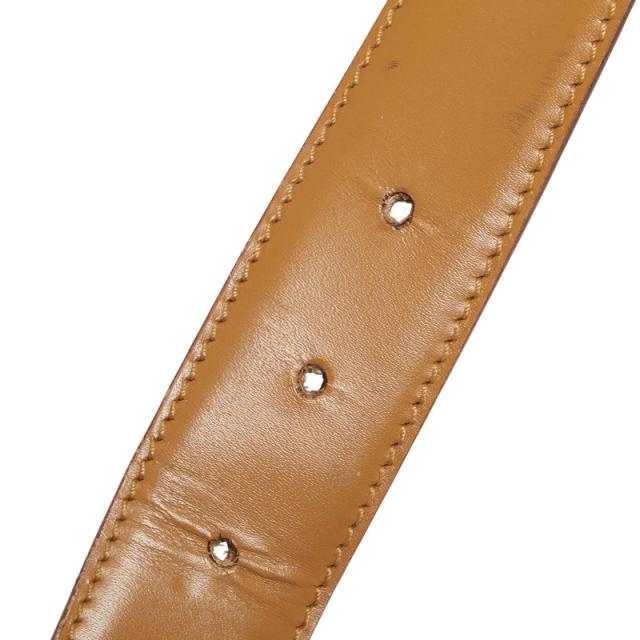 グッチ Gバックル ベルト サイズ:75/30 036 1766 ブラウン シルバー レザー メタル レディース GUCCI 【中古】