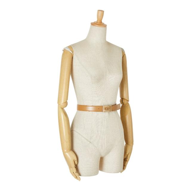 グッチ Gバックル ベルト サイズ:75/30 036 1766 ブラウン シルバー レザー メタル レディース GUCCI 【中古】