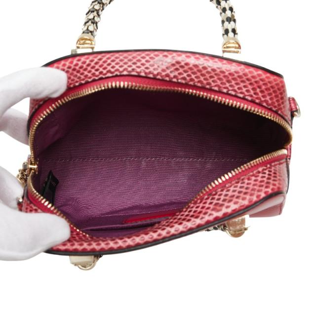 ブルガリ セルペンティ スカリエ ハンドバッグ ショルダーバッグ 2WAY ピンク レザー レディース BVLGARI 【中古】_8