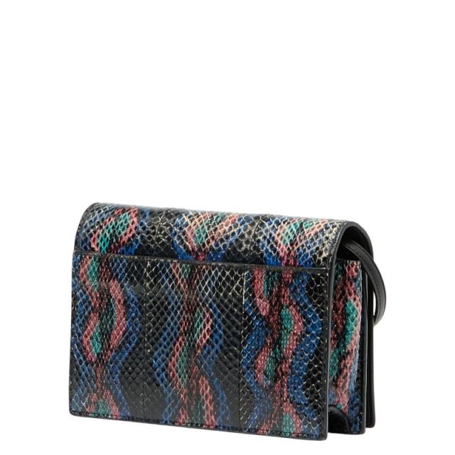 サンローラン YSLロゴ パイソン ショルダーバッグ ブラック マルチ