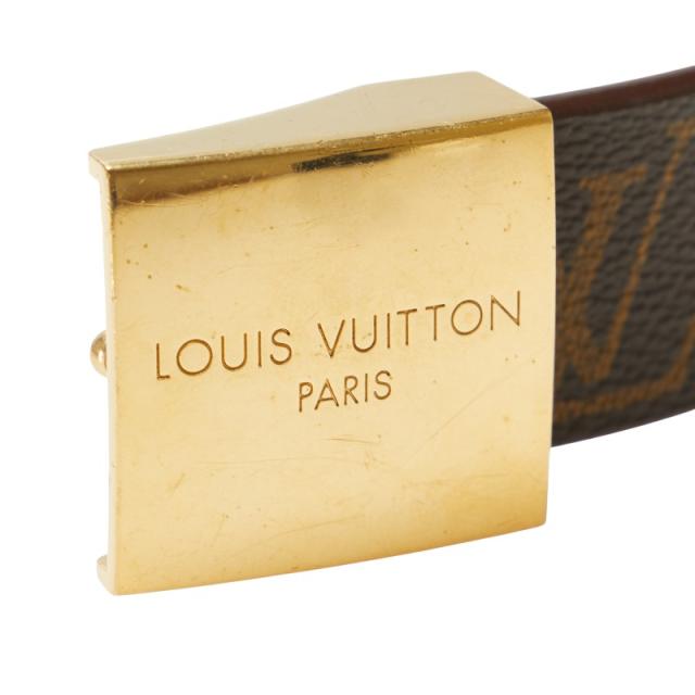 ルイ ヴィトン モノグラム サンチュール キャレ ベルト サイズ:75/30 M6800W ブラウン PVC レザー レディース LOUIS VUITTON 【中古】