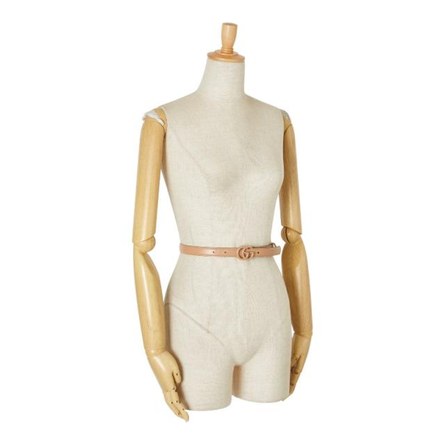 グッチ GGマーモント ベルト サイズ:70/28 409417 ベージュ レザー レディース GUCCI 【中古】