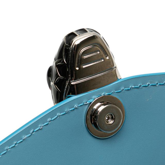 ブルガリ セルペンティ チェーン ショルダーバッグ ブルー レザー