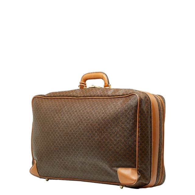 セリーヌ マカダム スーツケース トランクケース ブラウン PVC レザー レディース CELINE 【中古】 セリーヌ マカダム スーツケース トランクケース ブラウン PVC レザー