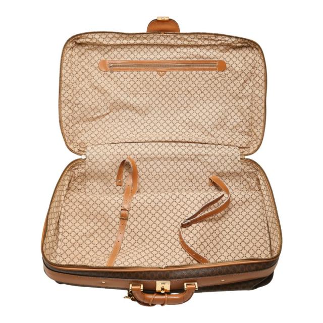 セリーヌ マカダム スーツケース トランクケース ブラウン PVC レザー