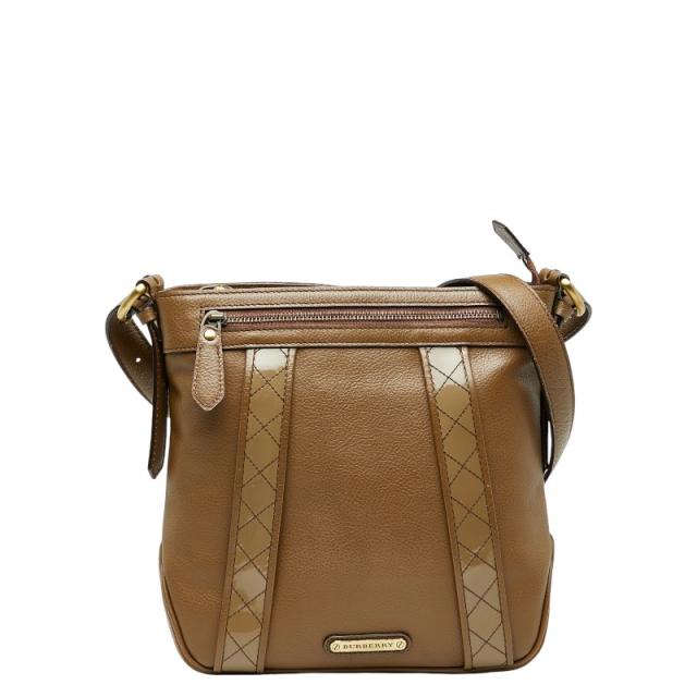 バーバリー ノバチェック ショルダーバッグ ブラウン レザー レディース BURBERRY 【中古】