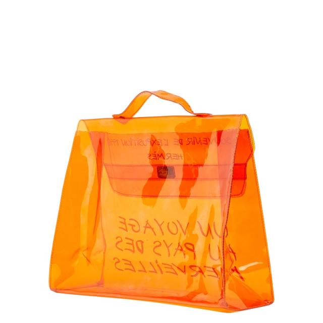 HERMES エルメス ビニールケリー トートバッグ オレンジ HERMES