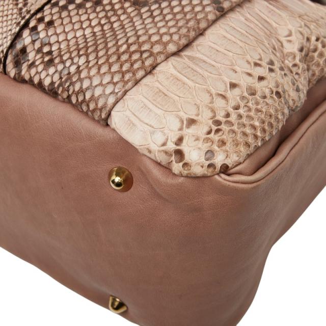 クロエ パイソン ハンドバッグ ベージュ レザー レディース Chloe 【中古】_4