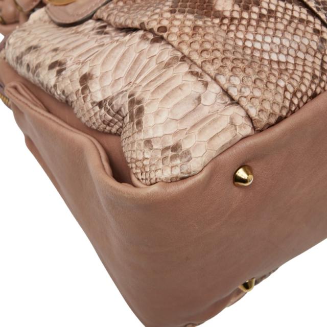 クロエ パイソン ハンドバッグ ベージュ レザー レディース Chloe 【中古】_5