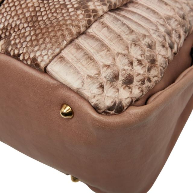 クロエ パイソン ハンドバッグ ベージュ レザー レディース Chloe 【中古】_6