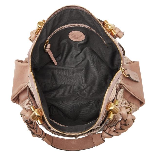 クロエ パイソン ハンドバッグ ベージュ レザー レディース Chloe 【中古】_7