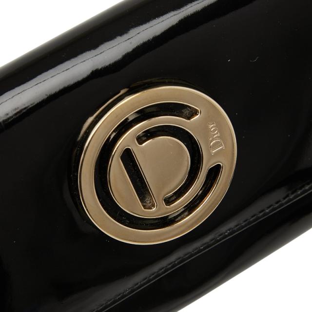 ディオール ロゴ チェーン ウォレット 長財布 ハンドバッグ ブラック ゴールド パテントレザー レディース Dior 【中古】_5