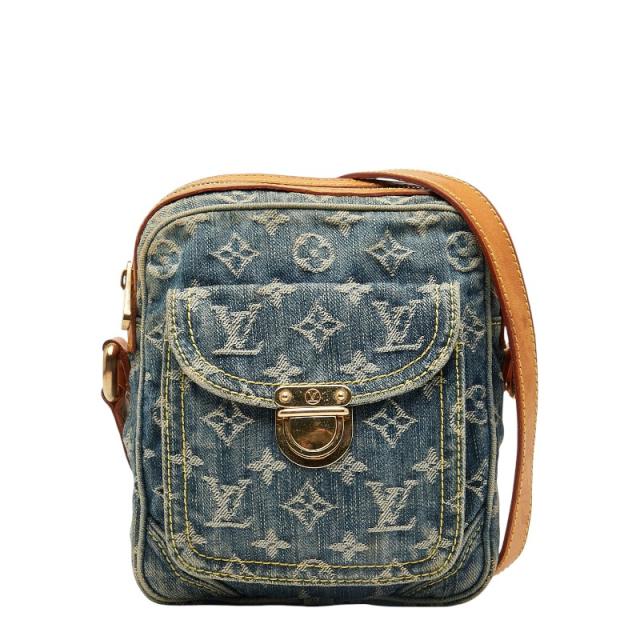 ルイ ヴィトン モノグラム デニム カメラバッグ 斜め掛け ショルダーバッグ M95348 ブルー デニム レザー LOUIS VUITTON 【中古】