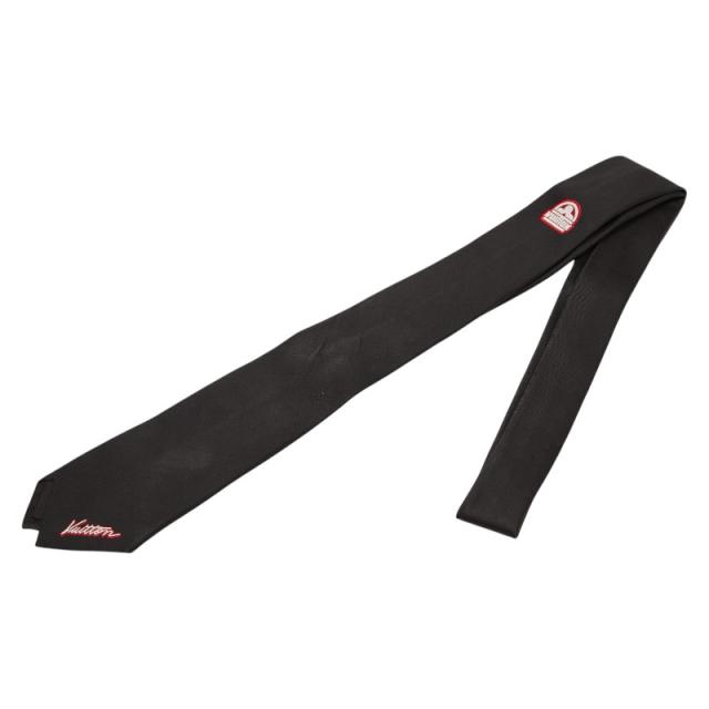 ルイ ヴィトン ロゴ ネクタイ M78471 ブラック シルク メンズ LOUIS VUITTON 【中古】