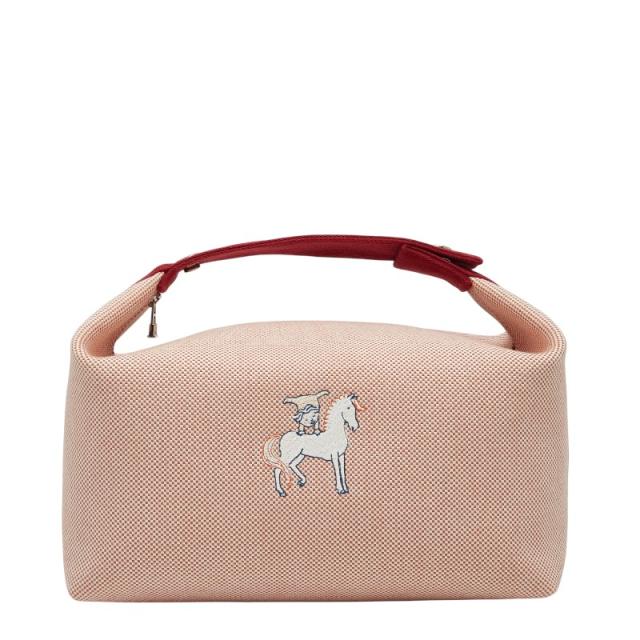 エルメス ブリッド ア ブラック ガブリエルGM ハンドバッグ レッド系 キャンバス レディース HERMES 【中古】